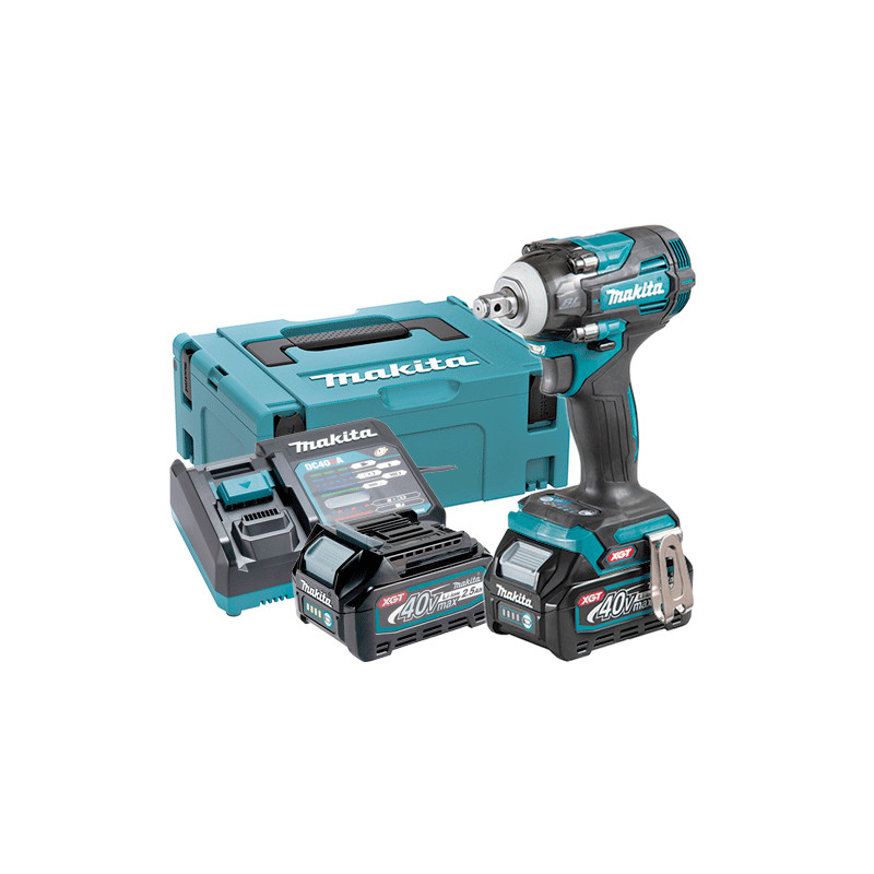 Llave Impacto MAKITA TW004GD201 350Nm 1/2" + 2 Baterias 2.5Ah + Cargador Rapido + Maletin MakPac 40V