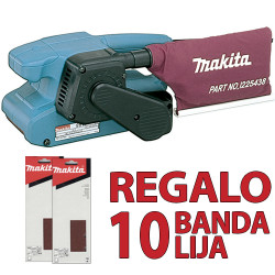 Lijadora de Banda MAKITAJ 9911 76x457mm 650W + 10 Bandas Lija + Maletin MAKPAC Lijadoras de Banda
