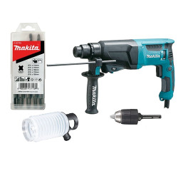 Martillo Ligero 2 Modos 720W HR2300X9 MAKITA + JUEGO BROCAS + PORTABROCAS CILINDRICO Martillos Ligeros